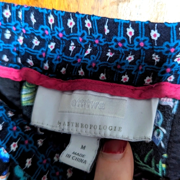 EUC 🌿 ANTHROPOLOGIE 🌿🪷🫒ETT TWA🫒🪷🌿 JUNGLE PRINT PANTS w/pockets! Sz M 🩷 - Picture 7 of 9
